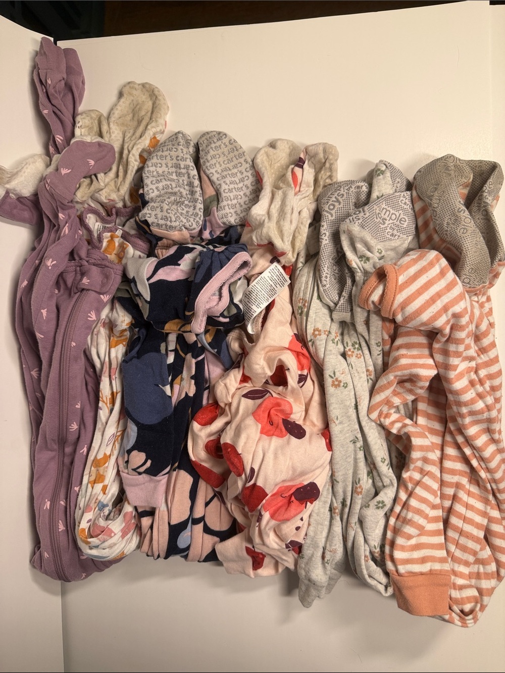 Toddler girl footed sleepers - Gerber, Carters, Simple Joys 3T & 4T